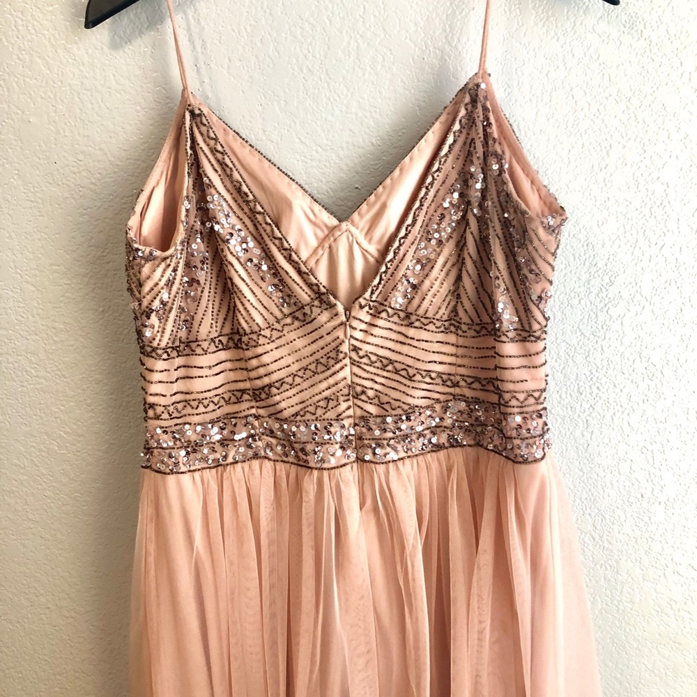 Sequined Light Pink Formal Dress - Picture 3 of 3